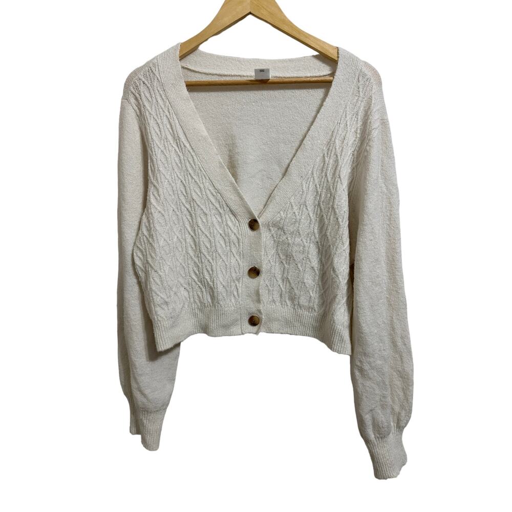 Abound women's ivory button down‎ cardigan size 1X NEW